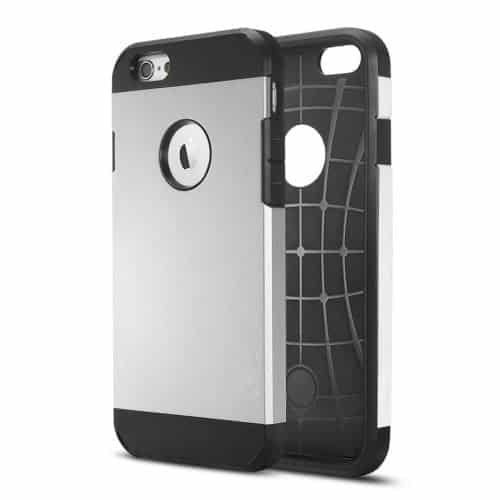 Iphone 6s Plus/6 Plus – 2 I 1 Holdbart Armor Pc Og Tpu Hybrid Etui – Sølv