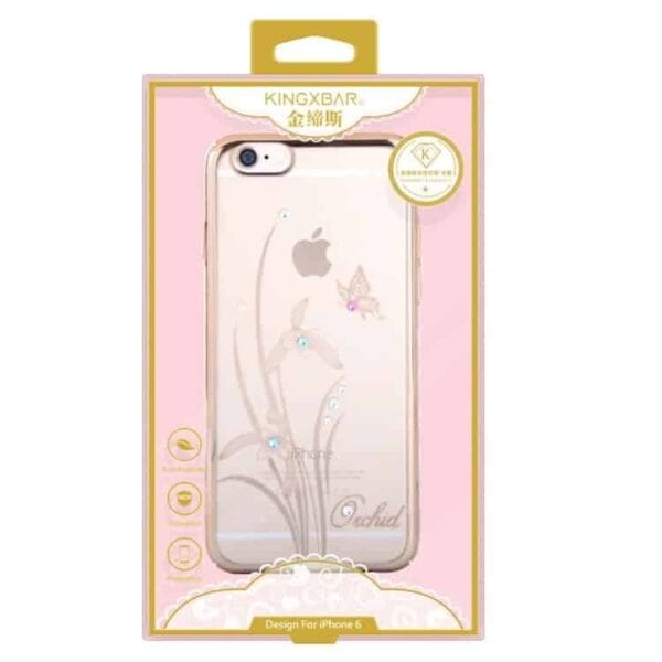 Iphone 6/6s - Kingxbar Deluxe Swarovski Pletteret Hard Etui - Smuk Orkidé