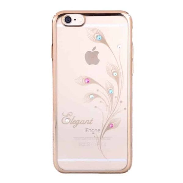 Iphone 6/6s - Kingxbar Deluxe Swarovski Pletteret Hard Etui - Påfugl Fjer