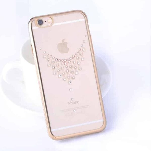 Iphone 6/6s - Kingxbar Deluxe Swarovski Pletteret Hard Etui - Skinnende Halskæde