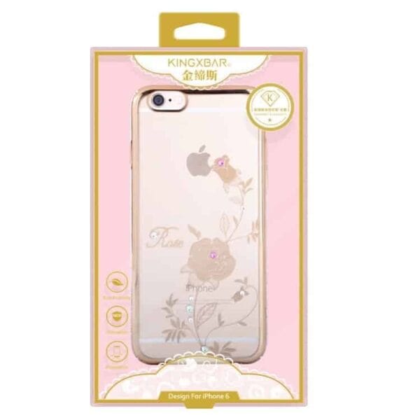 Iphone 6/6s - Kingxbar Deluxe Swarovski Pletteret Hard Etui - Charmerende Rose