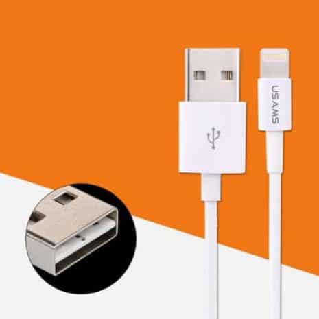 Usams 8 Pin Data Sync + Oplader Kabel Til Iphone Og Ipad - Hvid