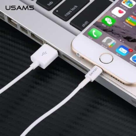 Usams 8 Pin Data Sync + Oplader Kabel Til Iphone Og Ipad - Hvid