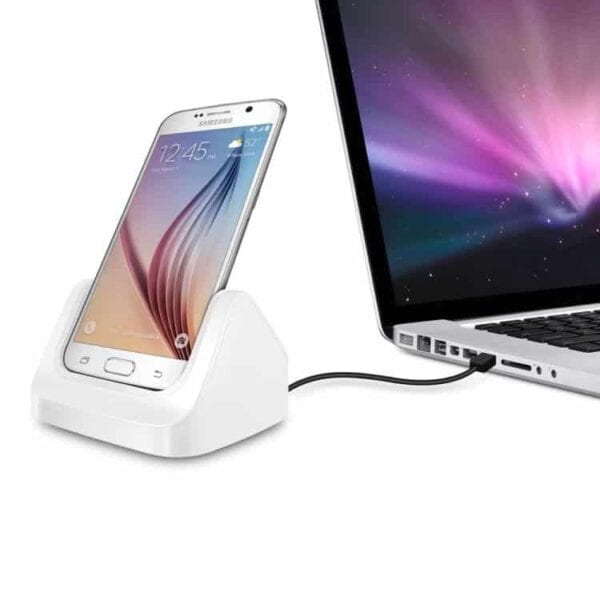 Micro-usb Charger Dock Station Cradle - Hvid