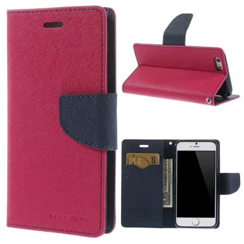 Iphone 6/6s - Mercury Goospery Luksus Pu Læder Cover - Rosa