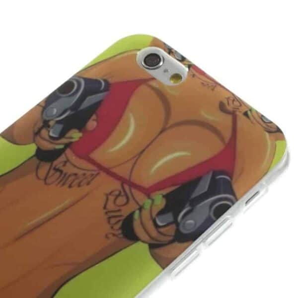 Iphone 6/6s - Blankt Tpu Gummi Etui - Tattoo Girl Med Bikini