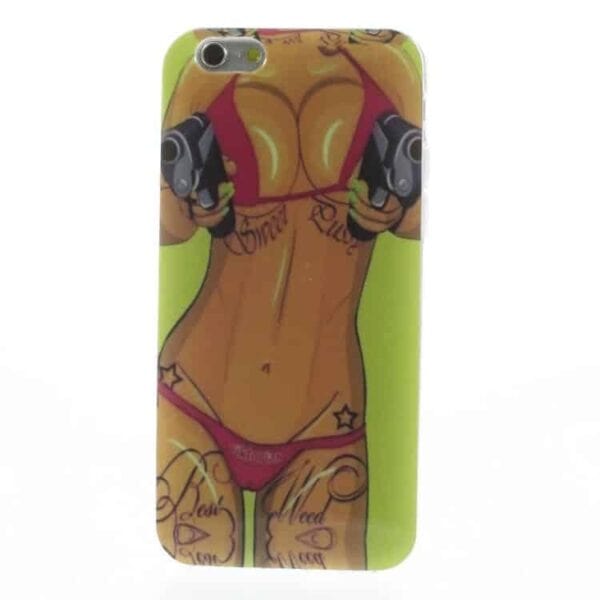 Iphone 6/6s - Blankt Tpu Gummi Etui - Tattoo Girl Med Bikini