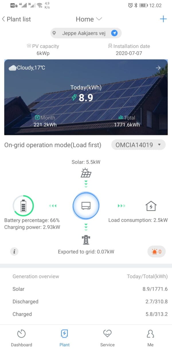 Growatt Shine Wifi screenshot