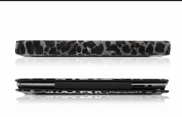 Leopard Pattern Folio Stand Leather Case - Sort