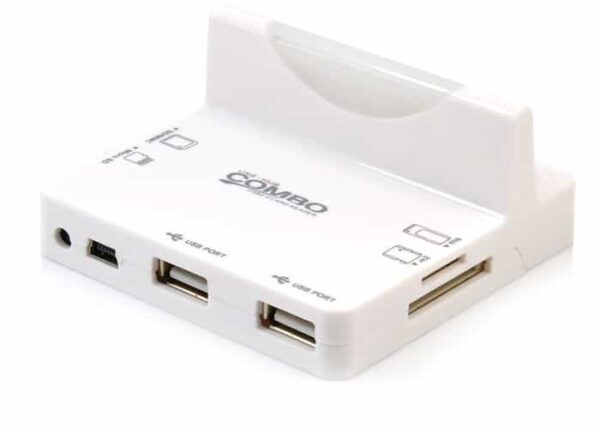 Iphone 4/4s - Docking Station Med Card-reader - Hvid