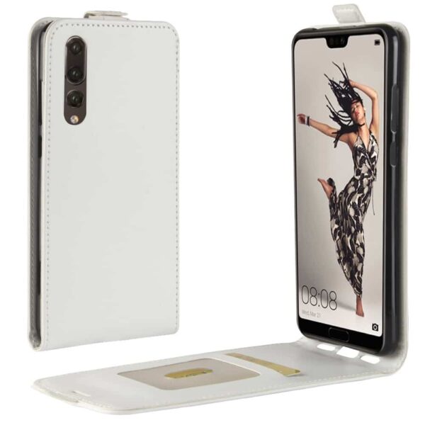 Huawei P20 Pro Flip Cover Med Kortholder - Hvid
