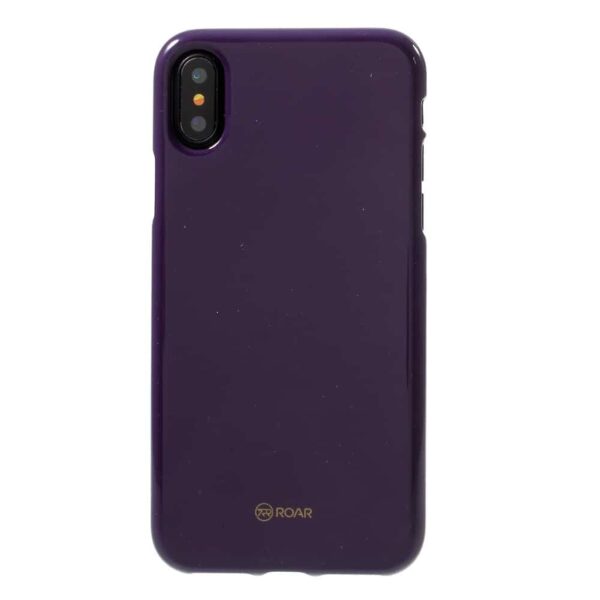 Iphone X - Blødt Gummi Cover Beskyttende Bagside - Mørkelilla