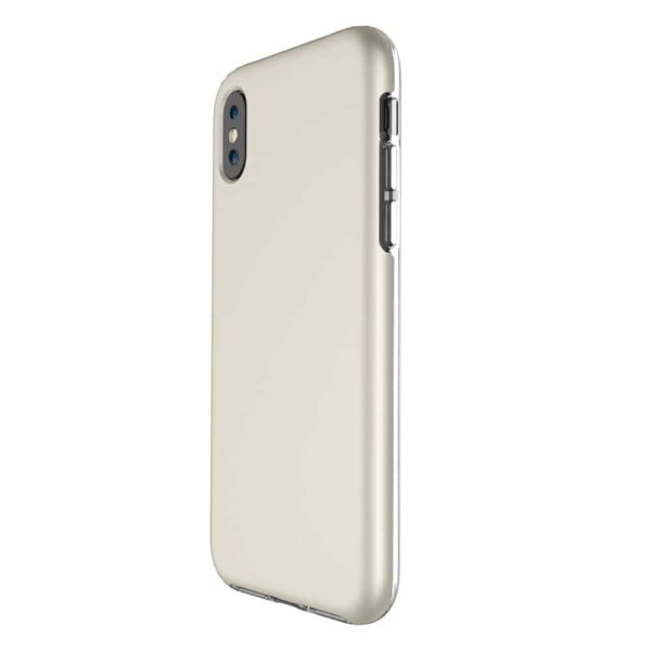 Iphone X - Plastik Og Gummi Hybrid Cover Med Beskyttende Gummibelagt Overflade - Guldfarve