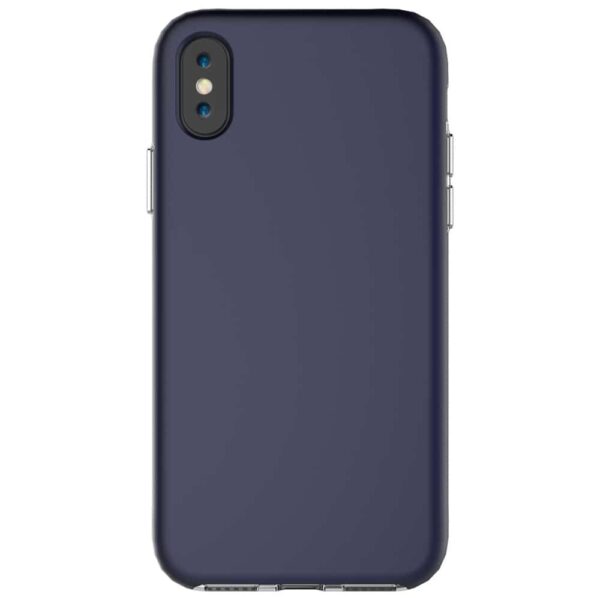 Iphone X - Plastik Og Gummi Hybrid Cover Med Beskyttende Gummibelagt Overflade - Mørkeblå