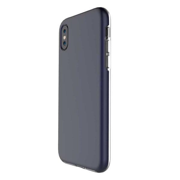 Iphone X - Plastik Og Gummi Hybrid Cover Med Beskyttende Gummibelagt Overflade - Mørkeblå