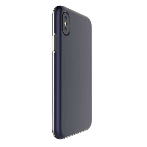 Iphone X - Plastik Og Gummi Hybrid Cover Med Beskyttende Gummibelagt Overflade - Mørkeblå