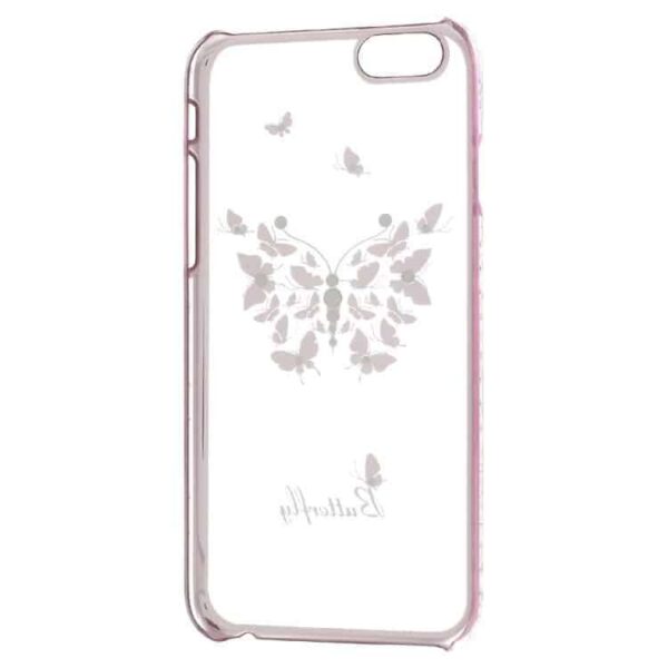 Iphone 6/6s Plus - Kavaro Swarovski Diamant Sommerfugl Hard Etui - Lyserød