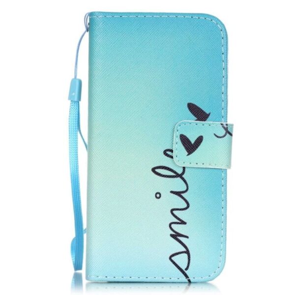 Iphone 7 - Pu Læder Cover - Smil Og Sommerfugle