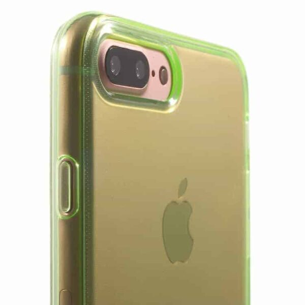 Iphone 7 Plus - Klart Blankt Gummi Tpu Cover - Grøn