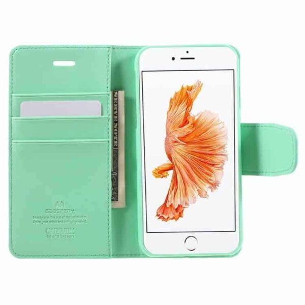Iphone 7 - Mercury Goospery Sonata Diary Pu Læder Cover Med Kortslots  - Tyrkis