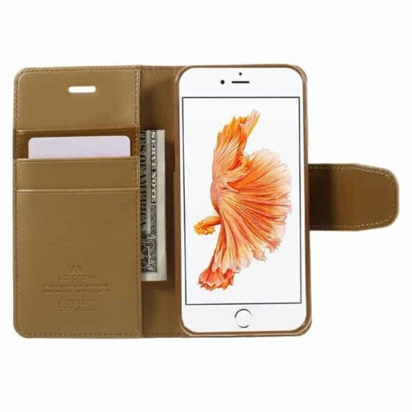 Iphone 7 - Mercury Goospery Sonata Diary Pu Læder Cover Med Kortslots  - Brun