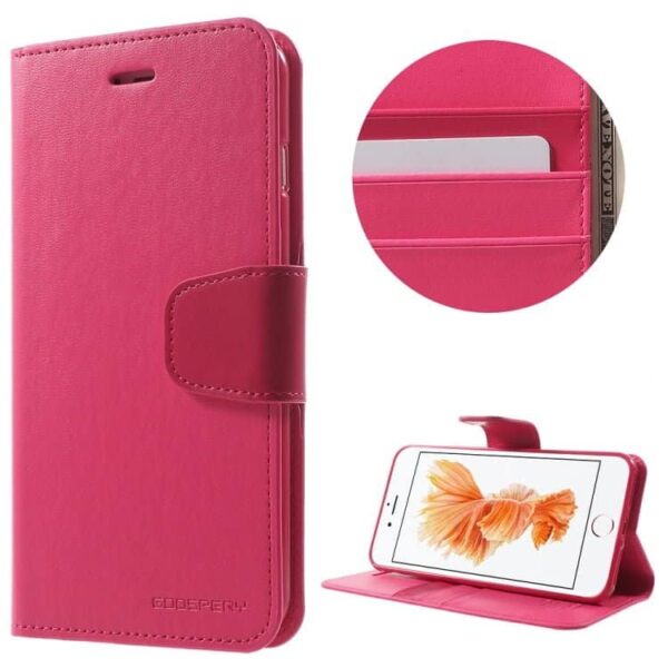 Iphone 7 Plus - Mercury Goospery Sonata Diary Pu Læder Cover Med Kortslots - Rosa