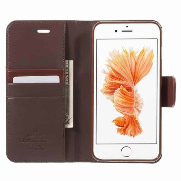 Iphone 7 Plus - Mercury Goospery Sonata Diary Pu Læder Cover Med Kortslots - Kaffe