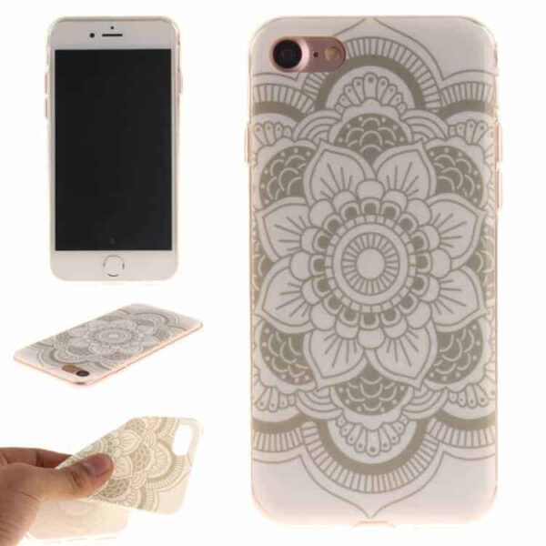 Iphone 7 - Blødt Tpu Imd Mønstret Cover - Henna Lotusblomst