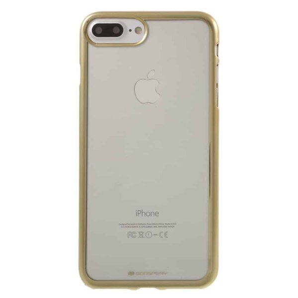 Iphone 8 Plus - Klart Gummi Cover - Mercury Goospery - Guldfarve