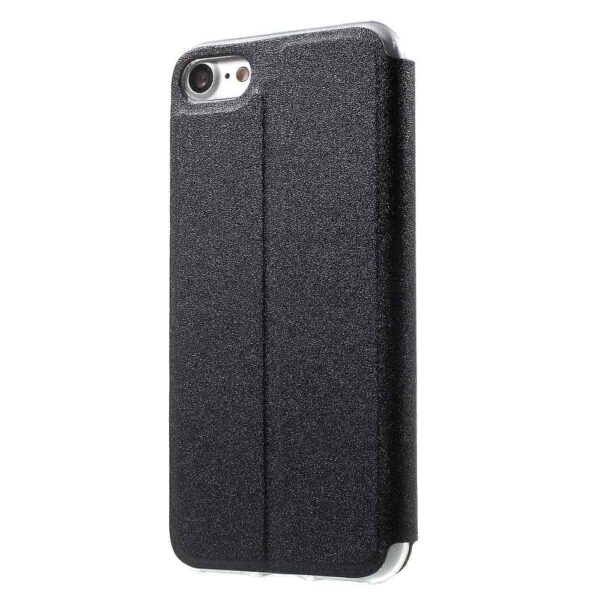 Iphone 8 - Kunstlæder Flip Cover Med Vindue - Sort