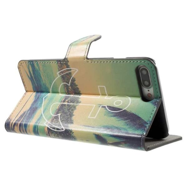 Iphone 7 Plus - Mønstret Folio Pu Læder Pung Stand Cover - Anker Og Hav