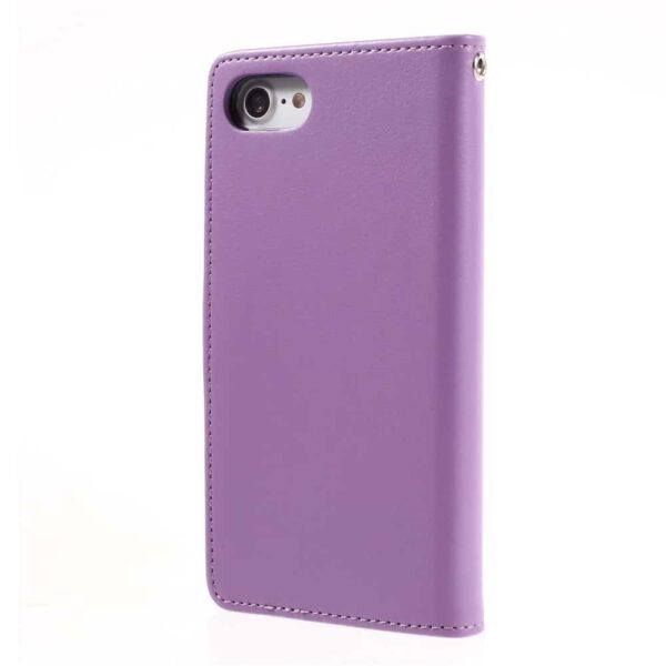 Iphone 8 - Kunstlæder Etui Med Kreditkort Holder Og Flip Design - Lilla