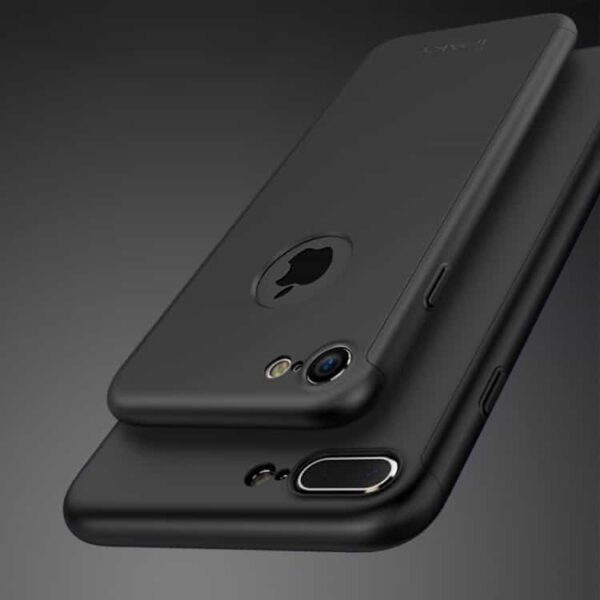 Iphone 7 - Ipaky Mat Fuld Beskyttelse Pc Hard Cover Med Beskyttelsesfilm - Sort