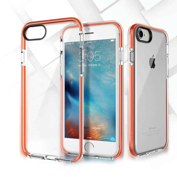 Iphone 8 - Gummi Cover Med Stødabsorberende Funktion - Orange
