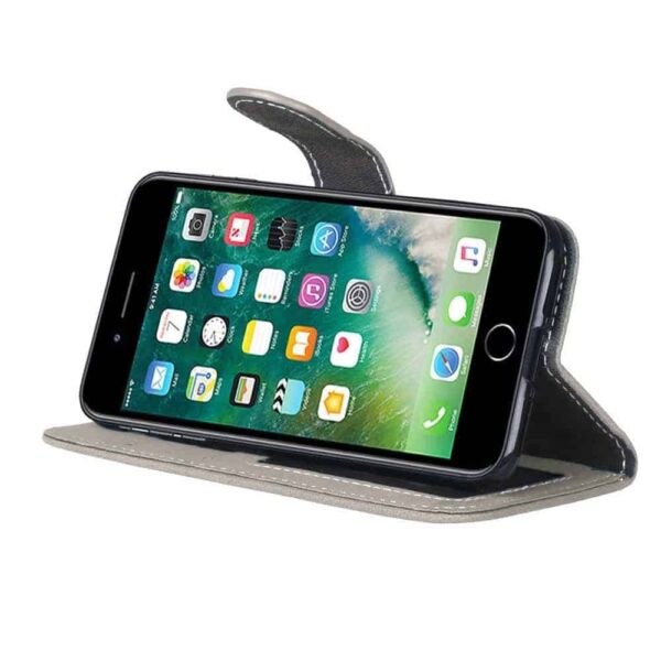 Iphone 8 - Kunstlæder Etui Pung Med Ældre Mat Design - Beige