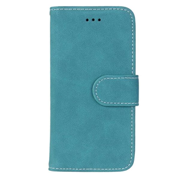 Iphone 8 - Kunstlæder Etui Pung Med Ældre Mat Design - Blå