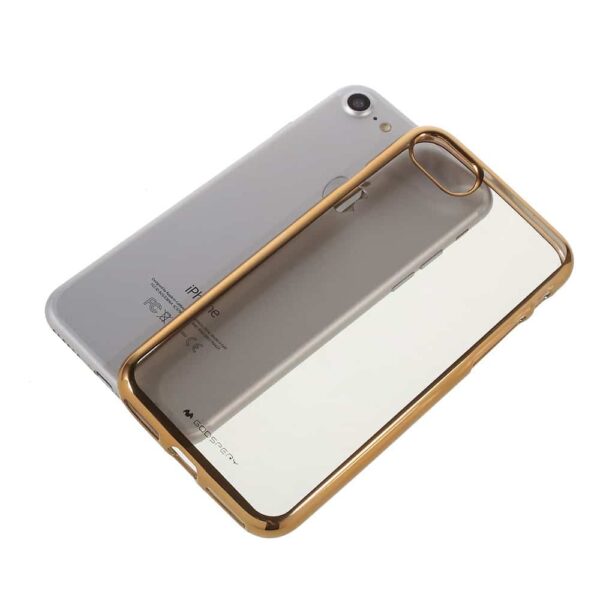 Iphone 8 - Klart Gummi Cover - Mercury Goospery - Guldfarve