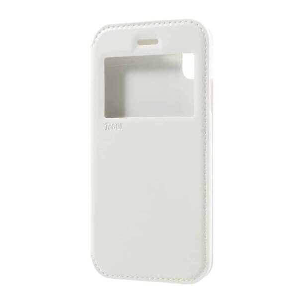 Iphone X - Kunstlæder Cover Med Vindue - Hvid