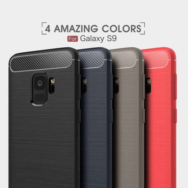 Samsung Galaxy S9 G960 Tpu Etui I Børstet Metal Look - Sort