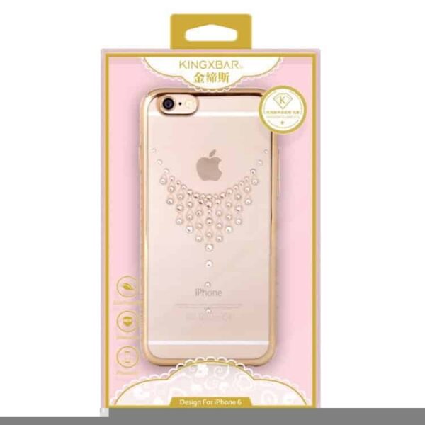 Iphone 6/6s - Kingxbar Deluxe Swarovski Pletteret Hard Etui - Skinnende Halskæde