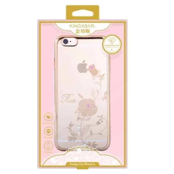 Iphone 6/6s - Kingxbar Deluxe Swarovski Pletteret Hard Etui - Charmerende Rose