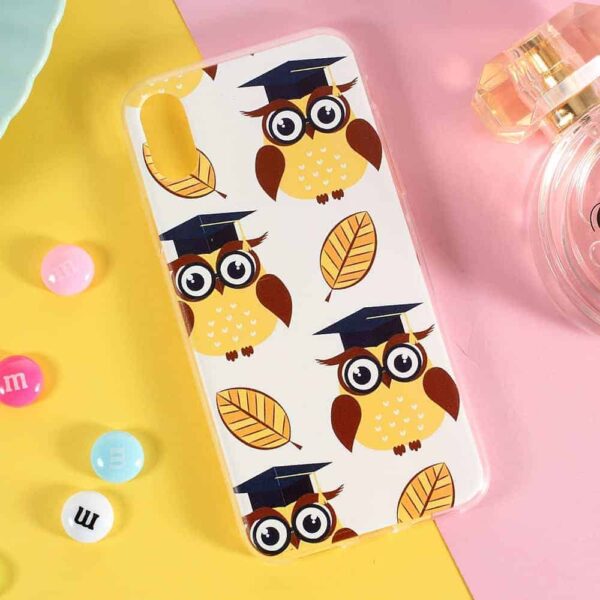 Iphone X - Blødt Gummi Cover Med Printet Mønster - Ugler