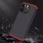 Iphone 13 Pro 360 Beskyttelsescover Sort/rød