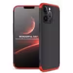 Iphone 13 Pro Max 360 Beskyttelsescover Sort/rød Iphone 13 Pro Max 360 Beskyttelsescover Sort/rød