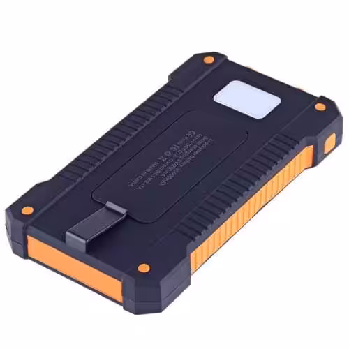 Powerbank 10000 Mah Med Solcelleopladning - Orange