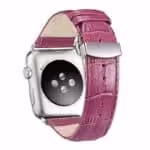 Apple Watch 42mm – 44mm Oatsbasf Krokodille Tekstur Ægte Læder Armbånd – Lilla Apple Watch 42mm - 44mm Oatsbasf Krokodille Tekstur Ægte Læder Armbånd - Lilla