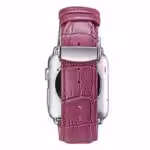 Apple Watch 42mm – 44mm Oatsbasf Krokodille Tekstur Ægte Læder Armbånd – Lilla Apple Watch 42mm - 44mm Oatsbasf Krokodille Tekstur Ægte Læder Armbånd - Lilla