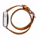 Apple Watch 38mm - 40mm Icarer Klassisk Ægte Læder Quadri-armbånd Sæt - Lysebrun