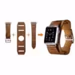Apple Watch 38mm – 40mm Icarer Klassisk Ægte Læder Quadri-armbånd Sæt – Lysebrun Apple Watch 38mm - 40mm Icarer Klassisk Ægte Læder Quadri-armbånd Sæt - Lysebrun