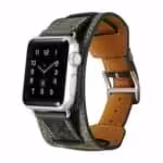 a watch with a leather band